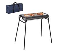 Todeco Barbecue Charbon de bois avec Clip de grille, Portable Barbecue à Charbon Démontable en Acier avec sac de transport pour BBQ Pique-Nique Jardin Camping