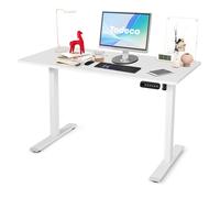 Todeco Bureau Assis Debout Électrique 120 x 60 cm, Bureau Réglable en Hauteur avec 4 Hauteurs de Mémoire, Système Anti-Collision et sécurité Enfant, Bureau Électrique pour Travailler, Étudier et Jeux