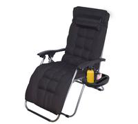 Todeco Chaise Longue Pliante Avec Coussin Amovible, 2 En 1 Transat De Plage Avec Porte-Gobelet, D'accoudoirs Réglables, Respirantes Textilène