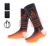 Todeco Chaussette chauffante Chaussettes Chauffantes Homme Femme, 2x5000 mAh Rechargeable Batteries, avec 3 Niveaux de Température, Chauffe Pied pour Le Ski Chasse Randonnée