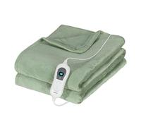 Todeco Couvertures Chauffantes avec 180 x 130 cm, 3 Réglages de Chauffage et Arrêt Automatique de 3 Heures, Protection Contre la Surchauffe et Lavable en Machine, Douce et moelleuse, Vert