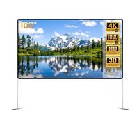 Todeco Écran de Projection 100 Pouces 16: 9 Ecran Projecteur Pliable Lavable Résistant Portable, 4K HD Ecran Projecteur avec Sac Portatif pour Cinéma Maison Bureau Voyage