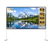 Todeco Écran de Projection 100 Pouces 16: 9 Ecran Projecteur Pliable Lavable Résistant Portable, 4K HD Ecran Projecteur avec Sac Portatif pour Cinéma