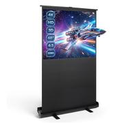 Todeco Écran de Projection 60 Pouces sur Pied, Écran Rétractable, Noir | Formats 4:3, 16:9, compatible Full HD, 4K, 3D, hauteur réglable, portable, sans installation, maison, bureau