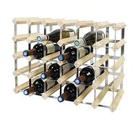 Todeco Étagère à Vin, Range-Bouteilles 30 Bouteilles, Casier à Vin | Structure modulable, montage facile, rangement horizontal, empilable, bois naturel, pour cuisine, salle à manger ou bar