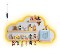 Todeco Étagère magnétique, pour Tonie Box et Tonies, avec Bande Lumineuse LED, Jusqu'à 15-20 Tonies, Murale Étagère pour boîte à Musique pour Enfant, Nuage Gris
