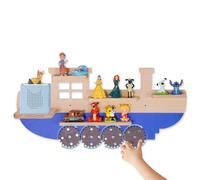 Todeco Étagère magnétique, pour Tonie Box et Tonies, Jusqu'à 10-15 Tonies, Murale Étagère pour boîte à Musique pour Enfant, Forme du Navire