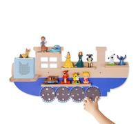 Todeco Étagère Magnétique, Pour Tonie Box Et Tonies, Jusqu'à 10-15 Tonies, Murale Étagère Pour Boîte À Musique Pour Enfant, Forme Du Navire