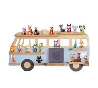 Todeco Étagère magnétique, pour Tonie Box et Tonies, Jusqu'à 20-25 Tonies, Murale Étagère pour boîte à Musique pour Enfant, Bus Bleu