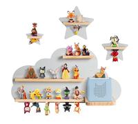 Todeco Étagère magnétique, pour Tonie Box et Tonies, Jusqu'à 20-25 Tonies, Murale Étagère pour boîte à Musique pour Enfant, Nuage Gris et étoile