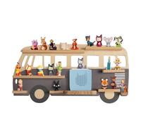 Todeco Étagère magnétique, pour Tonie Box et Tonies, Jusqu'à 20-25 Tonies, Murale Étagère pour boîte à Musique pour Enfant, Bus Gris