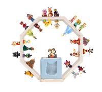 Todeco Étagère magnétique, pour Tonie Box et Tonies, Jusqu'à 60-70 Tonies, Poser ou Murale, Étagère pour boîte à Musique pour Enfant, Petit Octogone