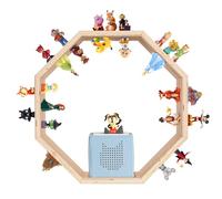 Todeco Étagère magnétique, pour Tonie Box et Tonies, Jusqu'à 60-70 Tonies, Poser ou Murale, Étagère pour boîte à Musique pour Enfant, Octogone