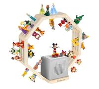 Todeco Étagère Magnétique pour Tonies, Murale ou à Poser, Petit Octogone | Compatible avec Tonie Box et Station de Charge, Bande Magnétique Renforcée, Matériel de Montage Inclus, pour Chambre Enfant
