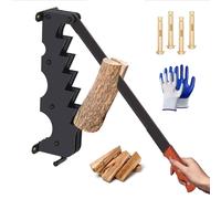 Todeco Fendeuse de Bois de Chauffage Murale, Fendeur de bûches manuel avec gants, Fendeuse de Bûches Manuelle Portable Pour la Maison, cheminée, le Camping, Barbecue Jardin