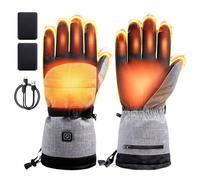 Todeco Gants Chauffants Hommes Femmes, avec Batterie Rechargeable 7.4V 3000mAh, 3 Niveaux Chauffage,pour Ski, Moto, Randonnée