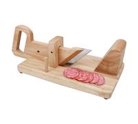Todeco - Guillautine à Saucisson, Couteau à Émincer - Matériau principal: Bois d'Hévéa - Matériau de la lame de couteau: Acier inoxydable