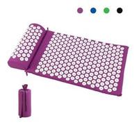 Todeco - Kit d'Acupression avec Tapis et Coussin, Matelas de Relaxation, Violet, avec sac et coussin, Standards/Certifications: ROHS
