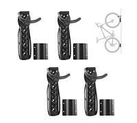Todeco Lot de 4 Support Vélo Mural, Support Mural Crochet pour Vélo avec Support de La Roue Arrière pour Rangement Maison Garage, Convient pour Les Roues Jusqu’ à Environ 5 cm
