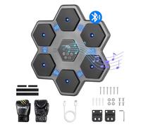 Todeco Machine de Boxe à Musique avec Gants - LED Boxe Mural Musique - Bluetooth, 9 Modes d’Entraînement, Comptage Automatique - Fitness pour Enfants & Adultes