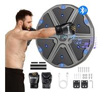 Todeco Machine de Boxe Musicale Adulte et Enfant avec Gants, 9 Modes de Vitesse Cible Boxe Mural Musique avec Comptage Automatique, LED Machine De Boxe Musicale,Bluetooth Music Boxing Machine