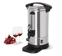 Todeco Marmite à Vin Chaud 7,7 L, Distributeur de Boissons Chaudes 1500 W en Inox avec Robinet, Bac Récupérateur, Thermostat Réglable 30-110 °C, pour Vin Chaud, Thé, Café