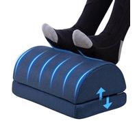 Todeco Repose-Pieds Bureau 2 Hauteurs Antidérapant avec Housse Lavable Bleu