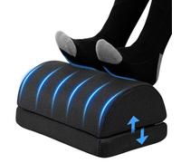 Todeco Repose-Pieds Bureau 2 Hauteurs Antidérapant, Housse Lavable, Noir | Ergonomique Repose Pied, Mousse à Mémoire de Forme pour Maison Voyage