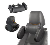 Todeco - Repose Tete Voiture, Oreiller Appui-Tête 180° Réglable de Voiture, Set de Cale Tete Latéral et Oreillers de Cou pour Auto, Idéal pour Voyage Voiture Adultes Enfants, Barre Réglable, Noir