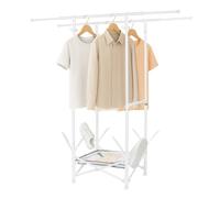 Todeco S¿¿choir ¿¿ Linge Pliable Etendoir Linge, Aucun assemblage requis, Gain de Place, (84-144)x(87-154)x55cm, Jusqu¡¯¿¿ 50 kg, Roues Stables, Avec range-chaussures, Id¿¿al pour les appartements