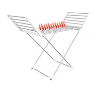 Todeco - Sèche-Linge Electrique, Etendoir Pliant d'Intérieur à Etages - Dimensions du Produit replié: 113 x 53 x 7 cm - Matériau: Alliage en Aluminium - Classique, Blanc