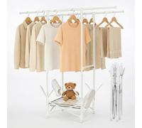 Todeco Séchoir à Linge Pliable sans Montage, Etendoir Linge Extensible | Etandage à Linge extérieur Intérieur avec Porte-Chaussures pour Appartements Terrasse Jardin, (84-144) x(87-154) x55cm