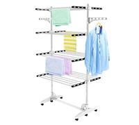 Todeco Séchoir à Linge Pliant à 4 Niveaux, Etendoir à Linge intérieur, Noir