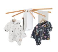Todeco Sechoir Linge Mural, Séchoir à Rayons en éventail en Bois, Etendoir Linge Interieur Pliant pour Le Linge de Petite Taille terrasse Jardin