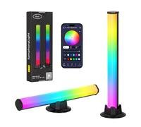 Todeco Smart LED RGB Lampe Gaming, Lot de 2 RGB Lampe Bureau avec Effets D'éclairage Multiples, Sync avec Musique TV, Control par APP, Lumière D'ambiance pour TV, PC, Décoration de Chambre, Bureau