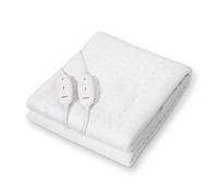 Todeco Surmatelas Chauffant Double Électrique, 160x140cm, 120W Chauffe-Matelas Double XXL pour 2 Personnes, 2 éléments de Commande, avec 3 Niveaux de température, Lavable