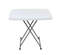 Todeco Table Pliante Ajustable, Table Compacte et Pliable, 76 x 50 x 51/63/74 cm, Blanc, Matériau: HDPE, Acier