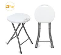 Todeco Tabouret Pliant Lot De 2 Avec Poignée Plastique,Tabouret De Salle De Bain,Tabouret Pliant Extérieur Pour Jardin Camping