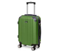 Todeco Valise Cabine 55cm, Valise à Main légère avec Coque Rigide, Valise de Voyage, Rigide e Légère ABS, avec 4 Doubles Roues, 55x35x22cm, Vert Olive