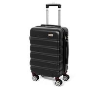 Todeco Valise Cabine 56cm, Valise de Voyage Rigide et Légère en ABS+PC, Bagage à roulettes avec 4 Doubles Roues Pivotantes 360°, 56x36x22cm, 33L, Noir