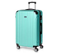 Todeco Valise Grande Taille 78cm, Valise de Voyage, Rigide e Légère ABS Valise de Voyage à roulettes Valises, 4 Doubles Roues, 78x51x28cm, Vert pin Clair