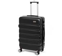 Todeco Valise Moyenne Taille 67cm, Rigide e Légère ABS+PC Valise à Main légère avec Coque Rigide, Valise de Voyage, avec 4 Doubles Roues, 67×44×25cm, Noir
