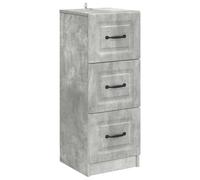 Todiikf Armoire à tiroirs Gris béton 33 x 34,5 x 87 cm Matériau bois | Armoire d'appoint compacte avec 3 tiroirs et ouvertures d'arc pour chambre et couloir, supporte jusqu'à 60 kg.