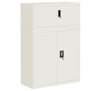 Todiikf Armoire de bureau verrouillable en acier Blanc 90 x 40 x 130 cm | Armoire de bureau verrouillable en acier blanc avec 2 étagères pour papiers secrets et classeurs dans le bureau à domicile.