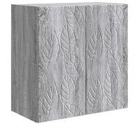 Todiikf Armoire murale gris sonoma 59 x 31 x 60 cm en bois | Organiseur mural compact pour garage ou chambre à coucher. Deux portes à 90 degrés et une étagère maintiennent les surfaces