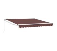 Todiikf Auvent manuel à bras articulés - Marron - 300 x 250 cm - Avec manivelle en aluminium - Pour terrasse, balcon et jardin - Ombrage réglable pour la restauration et le secteur privé - Cadre blanc