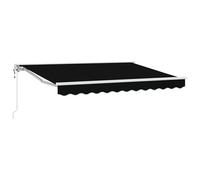 Todiikf Auvent rétractable - 3,5 x 2,5 m - Bras articulés - Avec commande confortable et manivelle - Semi-cassette - Pour terrasse, balcon et jardin - Protection contre les regards indiscrets - Noir