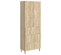 Todiikf Lot de 2 armoires murales en chêne Sonoma - 66 x 34,5 x 90 cm | Combinaison de rangement polyvalente en bois pour salon et bureau avec 3 tiroirs, 2 étagères et portes.