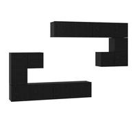 Todiikf Meuble TV mural 4 pièces aspect chêne noir | Le design flottant crée un espace libre au sol dans le salon et la chambre à coucher. Suspension peu encombrante pour