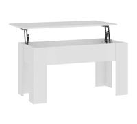 Todiikf Table basse réglable en hauteur - Blanc - 101 x 49 x 52 cm | Table de salon extensible avec plateau relevable et compartiment de rangement caché pour le travail, la nourriture et le